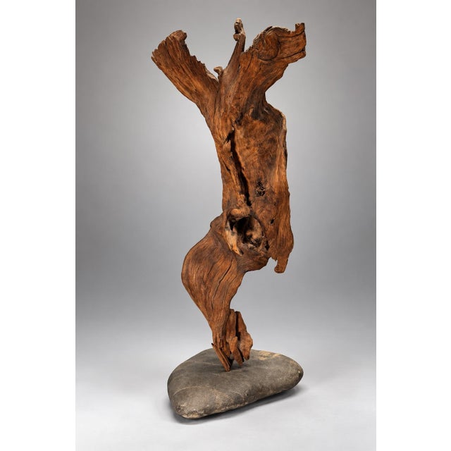Brown Vintage One of a Kind Teak Wood Sculpture For Sale - Image 8 of 11