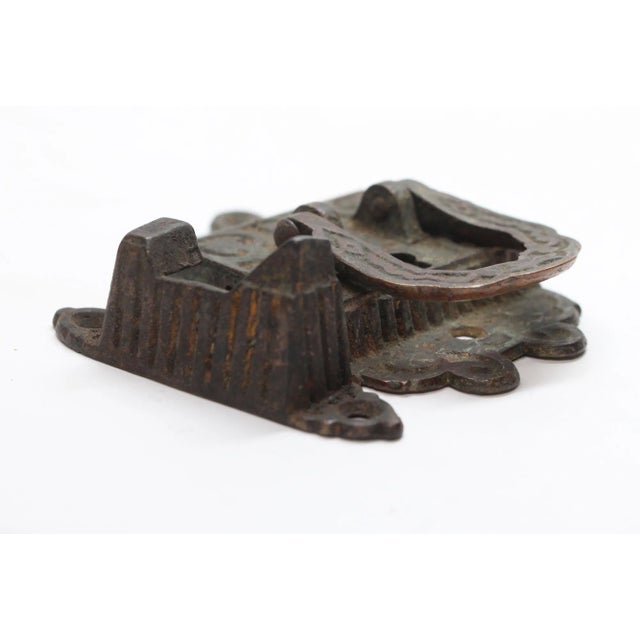 Victorian Vintage Bronze Left Side Ice Box Latch For Sale - Image 3 of 5