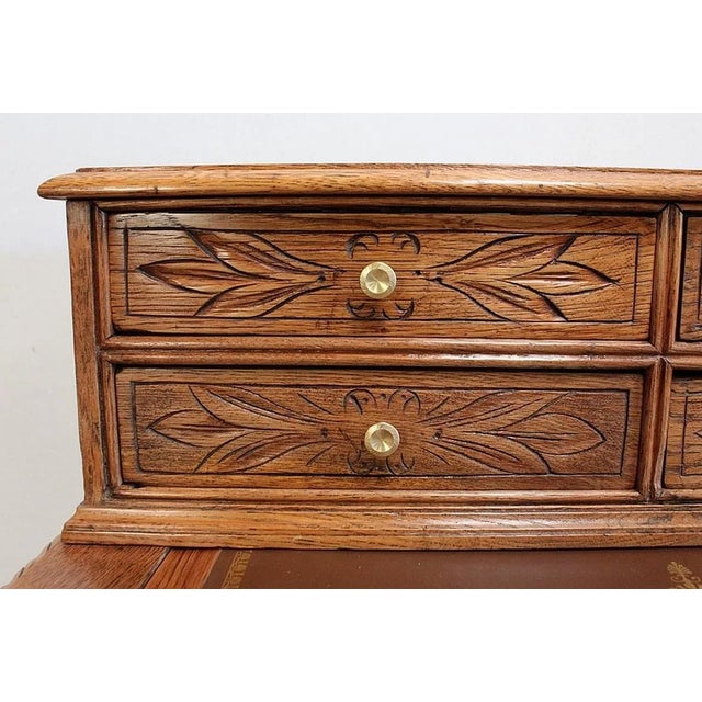 Small Tiered Child's Desk in Solid Oak, Late 19th Century For Sale - Image 10 of 18
