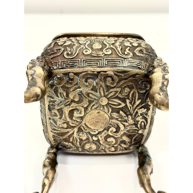 Vintage Bronze Incense Burner For Sale - Image 9 of 13