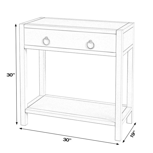 Modern Lark 30 in W Rectangular Wood 1Drawer Nightstand with Lower Open Shelf, Walnut For Sale - Image 3 of 8