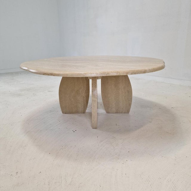 Stone Italian Travertine Coffee Table, 1980s For Sale - Image 7 of 18