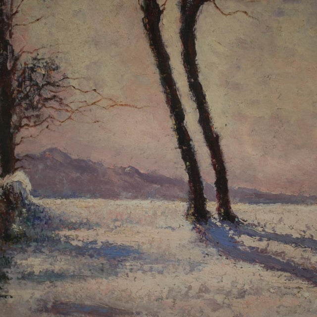 Italian Artist, Snowy Landscape, 1932, Oil on Board, Framed For Sale - Image 6 of 16