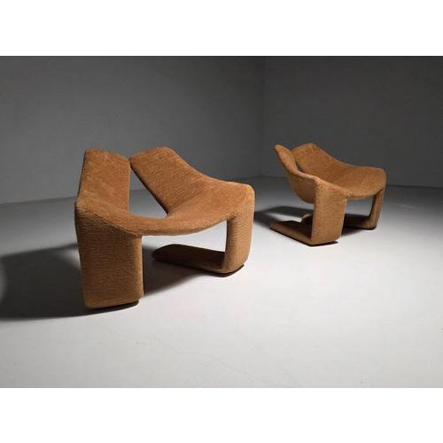 Zen lounge chairs designed by Kwok Hoi Chan and manufactured by Steiner in France circa 1970. These chairs are a true...