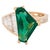 2020s Natural Zambian Emerald Ring With Diamond and 18k Gold For Sale - Image 5 of 8