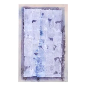 White Patches - Abstract Composition on Linen by D. Whalen