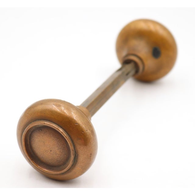 Vintage Pair of Bronze Concentric Passage Door Knobs For Sale - Image 4 of 6