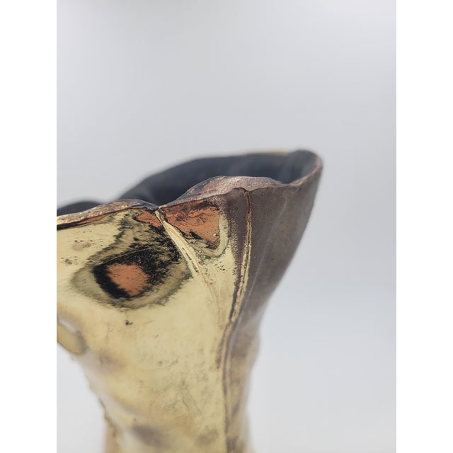 Mid 20th Century Cast Iron Victorian Button Boot Vase – Gilded Gold Finish For Sale - Image 10 of 12