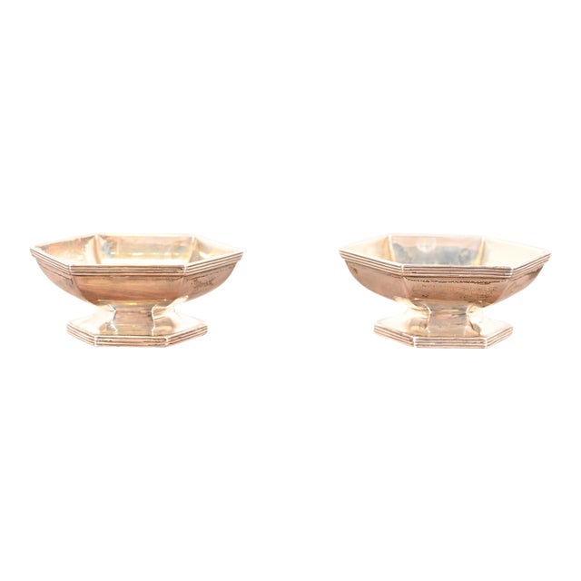 Tiffany & Co. Antique Art Deco Sterling Silver Salt Cellars, Pair For Sale