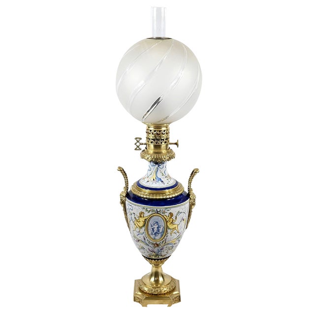 Napoleon III Earthenware Lamp in Earthenware For Sale