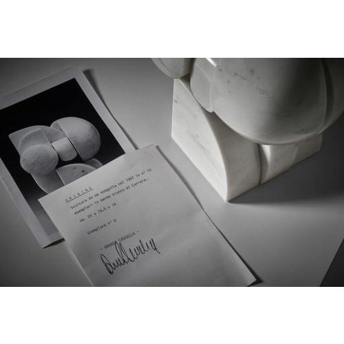 Abstract Interlocking Carrara Marble Sculpture by Andrea Cascella, Italy, 1987 For Sale - Image 13 of 14