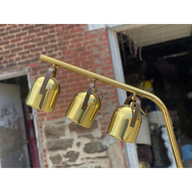 Mid-Century Modern Mid-Century Atomic Space Age Brass Spotlight Arch Floor Lamp by Clover For Sale - Image 3 of 12