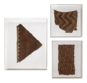 Group of Three Framed Pre-Columbian Textile Fragments