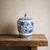 Chinese Vintage Chinese White & Blue Ceramic Urn W/Lid For Sale - Image 3 of 3