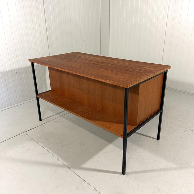 Black Vintage Teak and Black Steel Desk by Günter Renkel, 1960s For Sale - Image 8 of 18