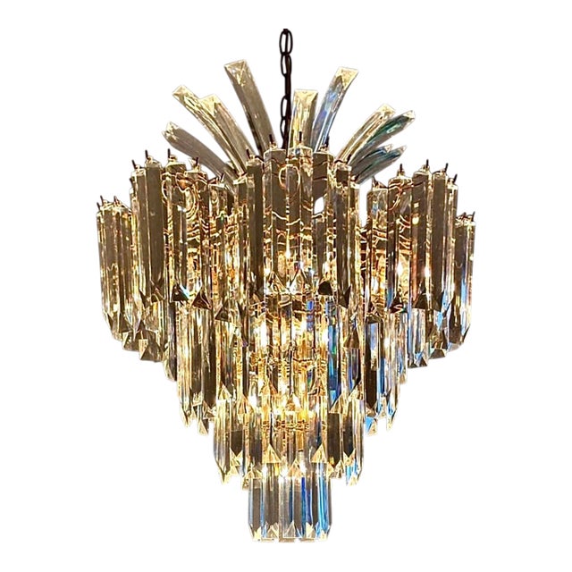 1960s Five-Tier Lucite Palm Chandelier For Sale