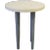 Stone and Leather Postmodern Round Side or Drinks Table For Sale