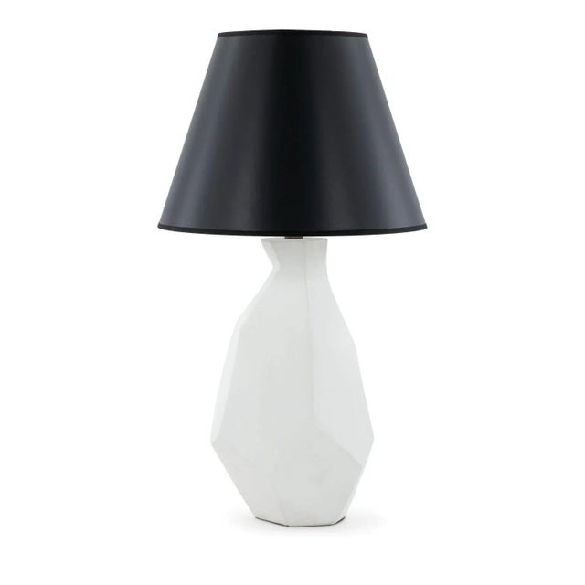 2020s White Plaster "Cubist" Lamp For Sale - Image 5 of 7