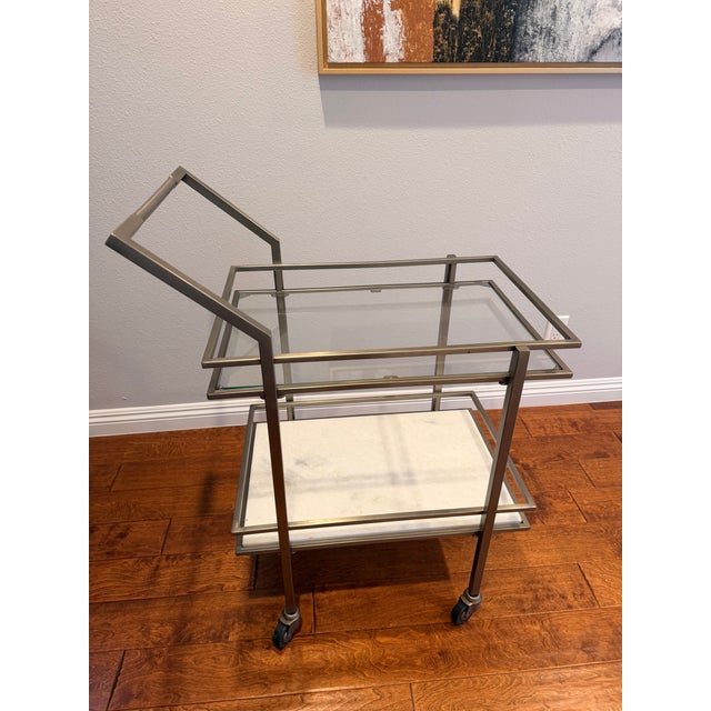 2010s Crate & Barrel Renee Bar Cart For Sale - Image 5 of 13