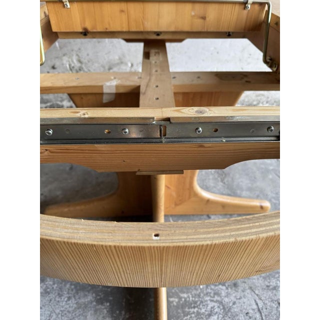 Extendable Wooden Dining Table with Integrated Extension Section For Sale - Image 13 of 18