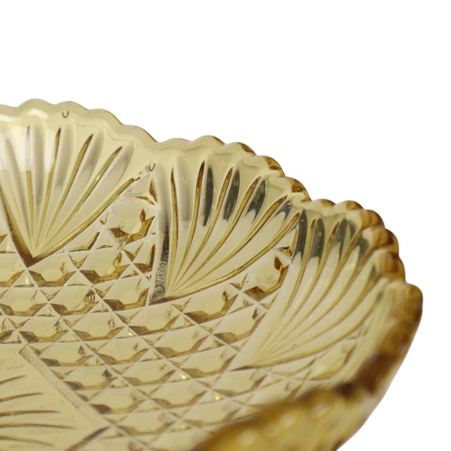 Art Deco Amber Glass Fruit Bowl For Sale - Image 12 of 14