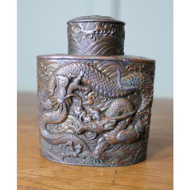 Antique Japanese Silver-Plated Tea Caddy, 19th Century For Sale - Image 5 of 8