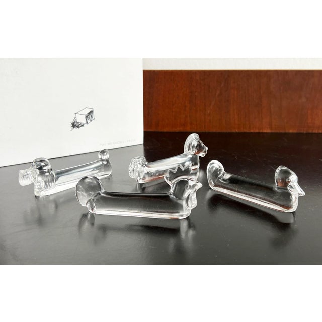 Transparent Vintage French Crystal Glass Figural Animal Knife Rests - Set of 4 For Sale - Image 8 of 11