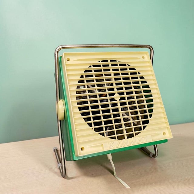 A Retro vintage portable air fan/heater from the 1987s Soviet Union. The model is called Climate. Made of plastic with...