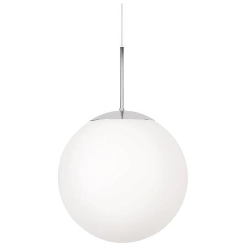 Scandinavian Opaline Glass Glob Ceiling Lamp in Chrome Finish from Konsthantverk For Sale - Image 7 of 7