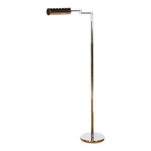 1960s Walter Von Nessen Modern Chrome Adjustable Floor Lamp
