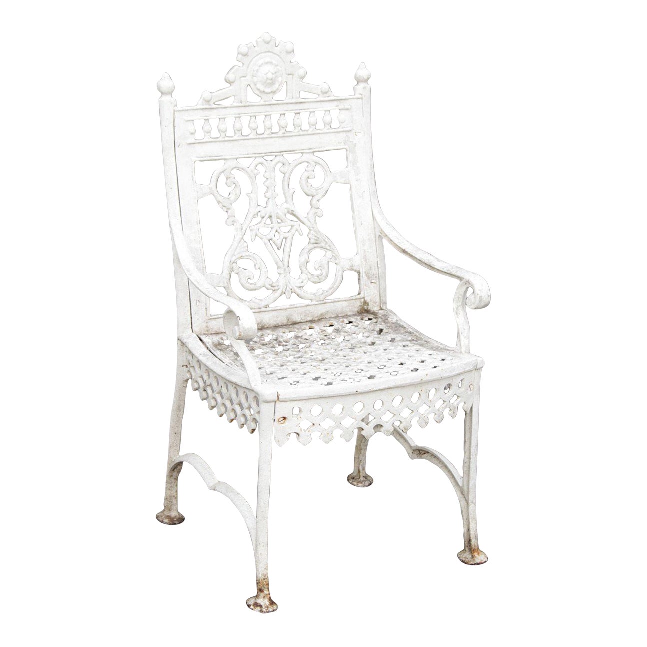 Antique Victorian Gothic Revival Cast Iron Garden Chair Chairish