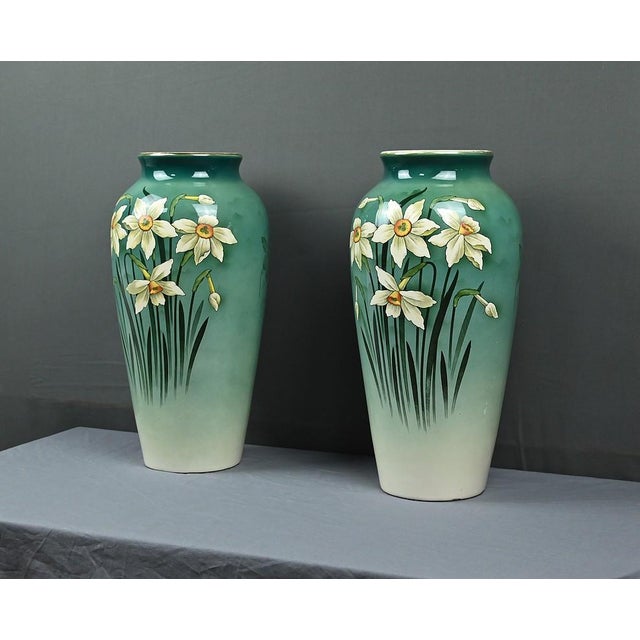 Large Art Nouveau Vases, 1890s, Set of 2 For Sale - Image 4 of 18