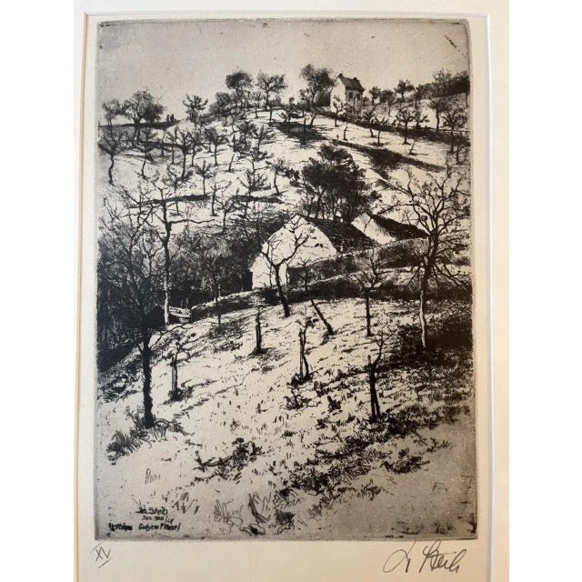 Josef Steib, Obstbäume in Cochem, 1926, Etching For Sale - Image 4 of 4