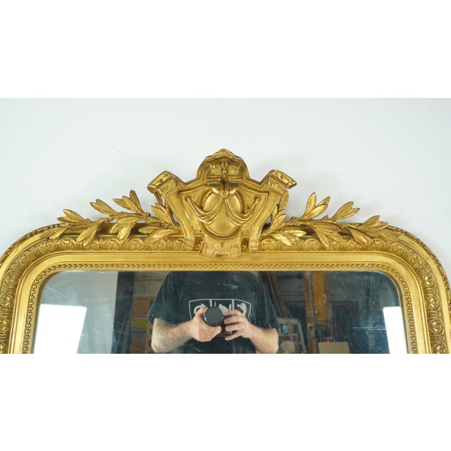 Antique French Louis Philippe Giltwood Mirror For Sale - Image 4 of 12