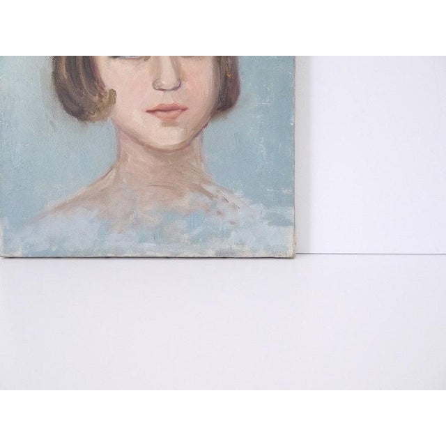 She was somebody's little bouncy girl with blue eyes. This painting has lots of blue overtones in the background and her...