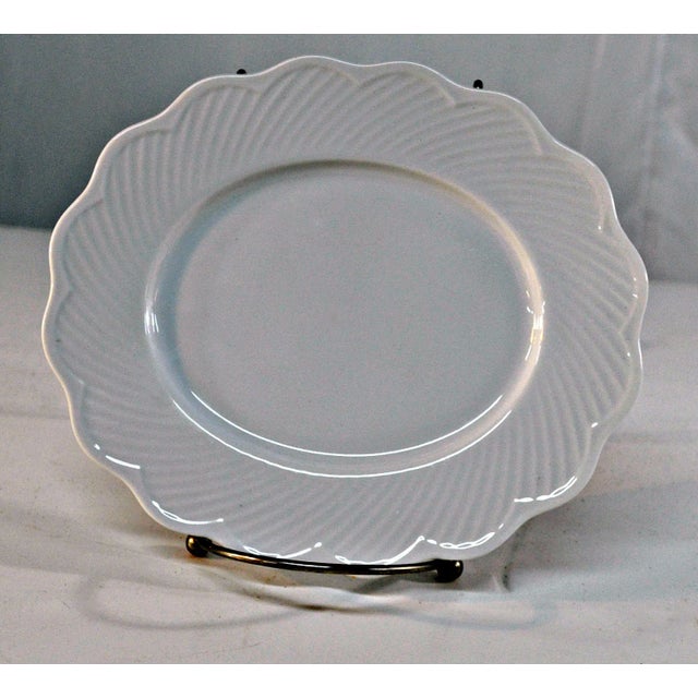 Dansk plate in Blanc pattern (Fransk Collection), marked on the bottom, made in Portugal. White scalloped edge.