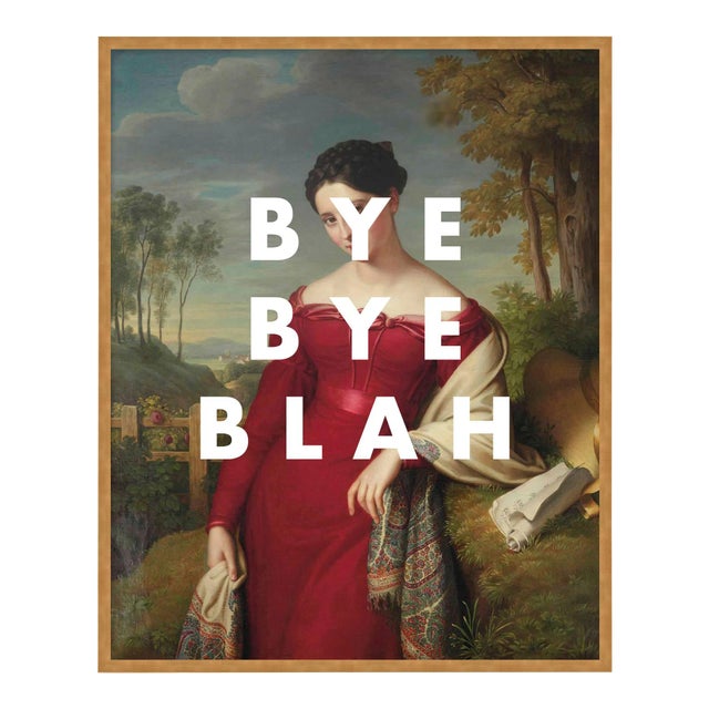 Bye Bye Blah by Lara Fowler in Gold Framed Paper, Large Art Print For Sale