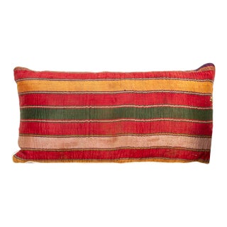 Kaya Striped Gujarati Mashru Lumbar Pillow For Sale