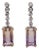 7.35cts Ametrine Diamond Drop Earrings in 14k White Gold | Emerald Cut 13x6.5mm, A Pair For Sale