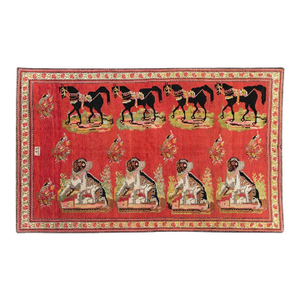 Galerie Shabab Collection Mid-20th Century Handmade Caucasian Karabagh Pictorial Accent Rug