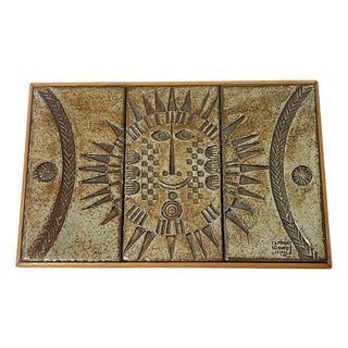 French Wall Hanging Tile Tableau by Roger Capron, 1960s For Sale