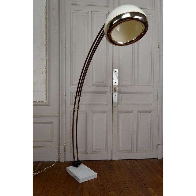 Mid-Century Modern Adjustable Arc Floor Lamp in Marble, Brass and Acrylic Glass, Italy, 1970s For Sale - Image 3 of 18