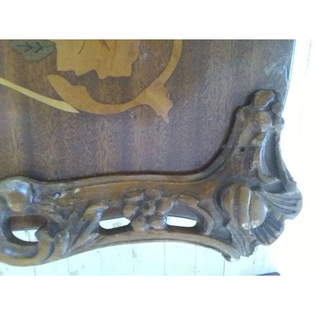 Wood Early 20th Century Antique French Louis XV-style Carved Walnut Tables With Satinwood Inlay - Set of 3 For Sale - Image 7 of 11