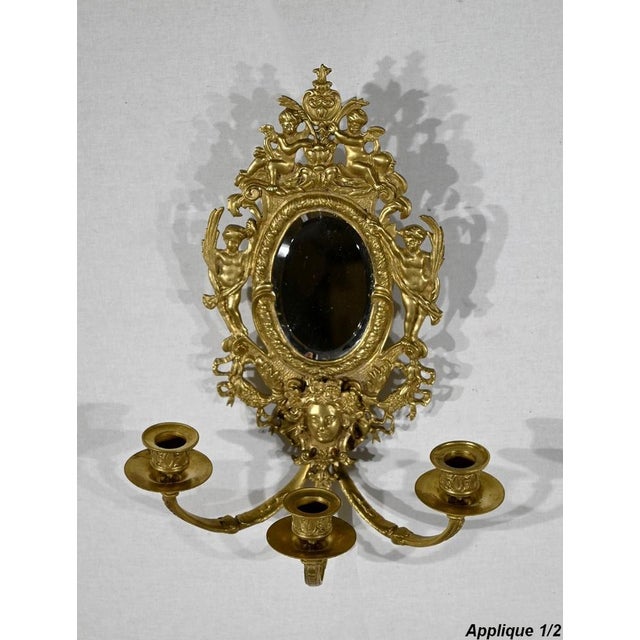 Napoleon III Gilded Bronze Wall Lights, Set of 2 For Sale - Image 4 of 18
