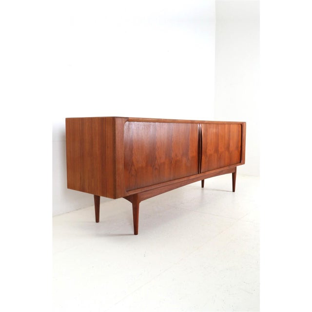 Mid-Century Modern Danish Teak Sideboard with Tambour Doors by Bernhard Pedersen & Søn, 1960s For Sale - Image 3 of 18