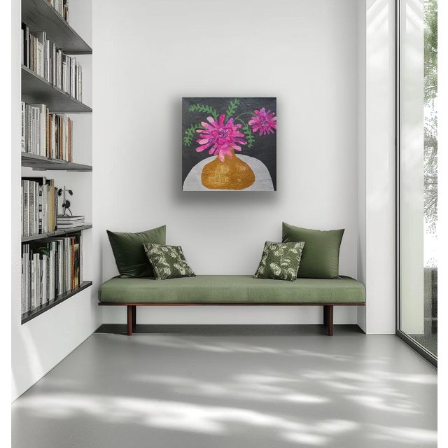 Dahlia Dazzle is an original whimsical painting by Tracy Allegro. It's 12 x 12 on a gallery wrapped canvas. It was created...