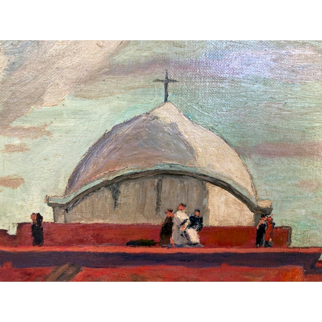 Rustic European Vintage Oil Painting of European Architecture, Framed For Sale - Image 3 of 11