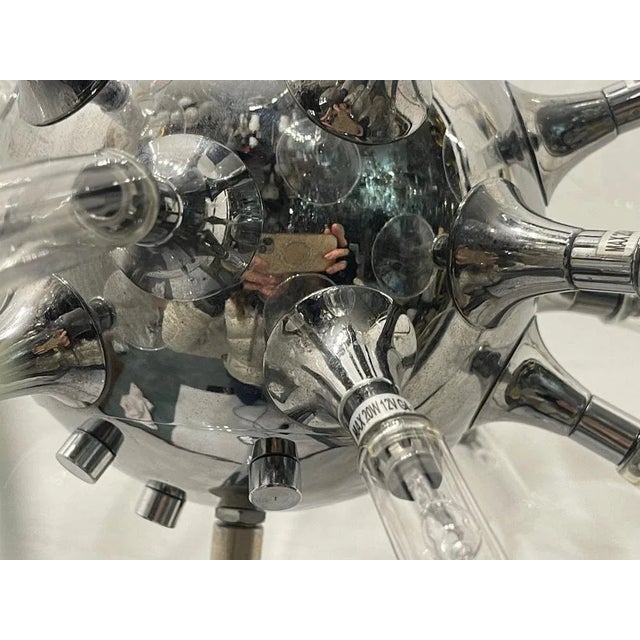 Sputnik Glass & Chrome Floor Lamp, 1980s For Sale - Image 9 of 12