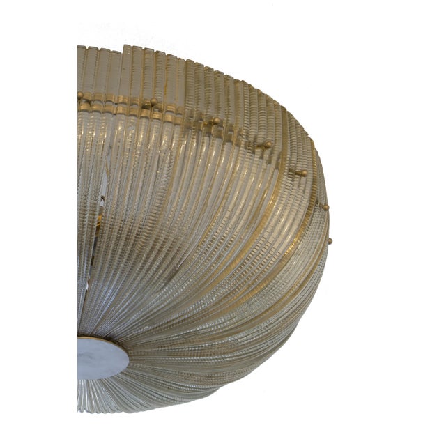 Mid 20th Century Mid-20th Century Mid Century Modern Murano Glass Circular Flush Mount Luminary by Paolo Venini, Italy For Sale - Image 5 of 9