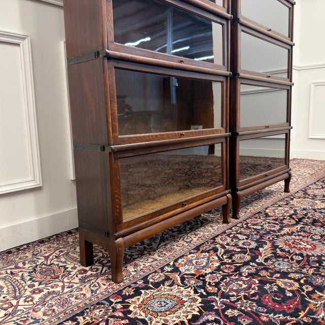 Antique English Bookcases from Globe Wernicke, Set of 2 For Sale - Image 9 of 17
